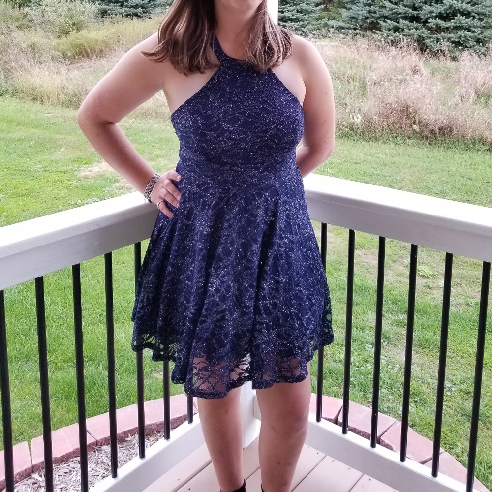 Camille La Vie size 15/16 Navy Homecoming Dress